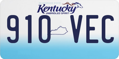 KY license plate 910VEC