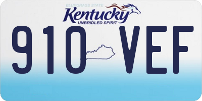 KY license plate 910VEF