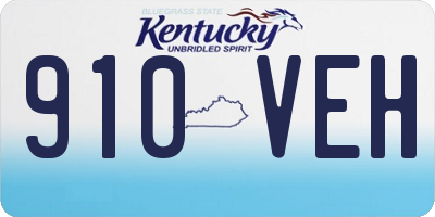 KY license plate 910VEH