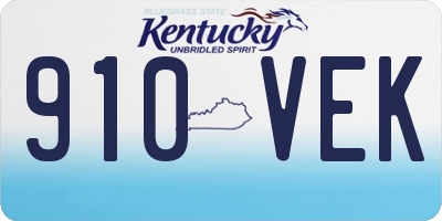KY license plate 910VEK
