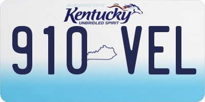 KY license plate 910VEL