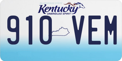 KY license plate 910VEM