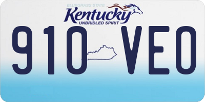 KY license plate 910VEO