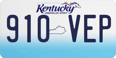 KY license plate 910VEP
