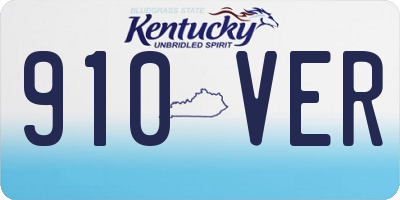 KY license plate 910VER