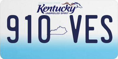 KY license plate 910VES