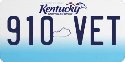 KY license plate 910VET