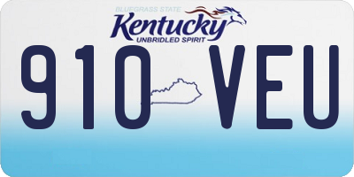 KY license plate 910VEU