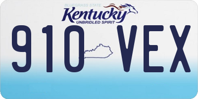 KY license plate 910VEX