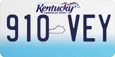 KY license plate 910VEY