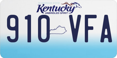 KY license plate 910VFA