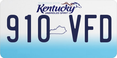 KY license plate 910VFD