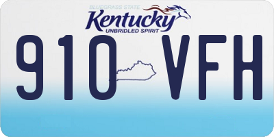 KY license plate 910VFH