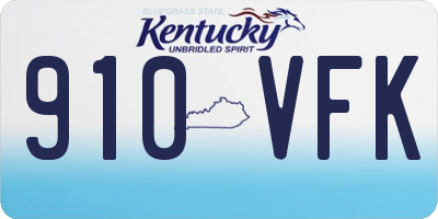 KY license plate 910VFK