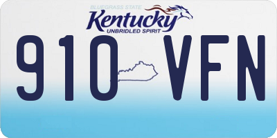 KY license plate 910VFN