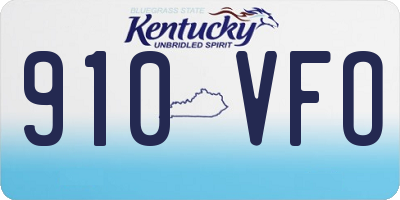 KY license plate 910VFO