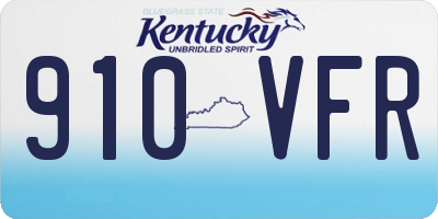 KY license plate 910VFR