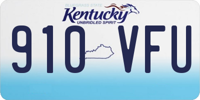KY license plate 910VFU