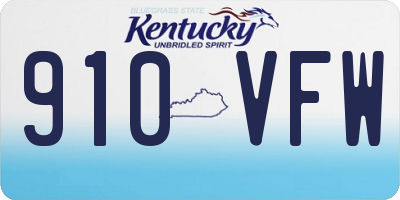 KY license plate 910VFW
