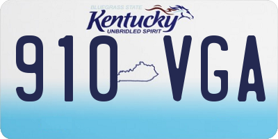 KY license plate 910VGA
