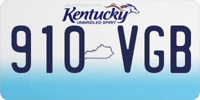 KY license plate 910VGB