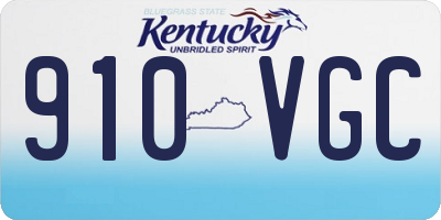 KY license plate 910VGC
