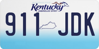 KY license plate 911JDK