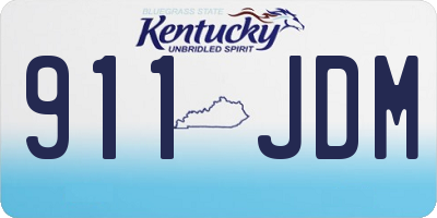 KY license plate 911JDM