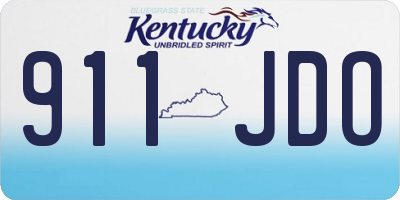 KY license plate 911JDO