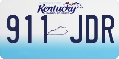 KY license plate 911JDR