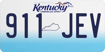KY license plate 911JEV