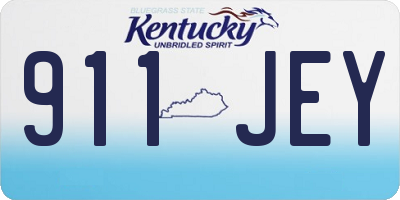 KY license plate 911JEY