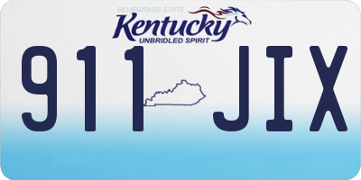 KY license plate 911JIX