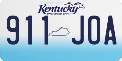 KY license plate 911JOA