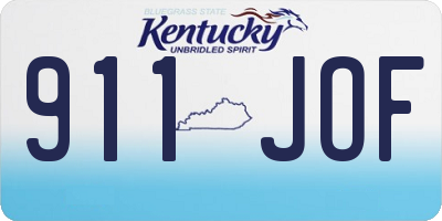 KY license plate 911JOF