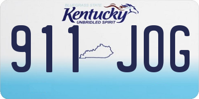 KY license plate 911JOG