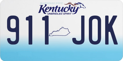 KY license plate 911JOK