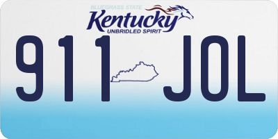 KY license plate 911JOL
