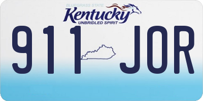 KY license plate 911JOR