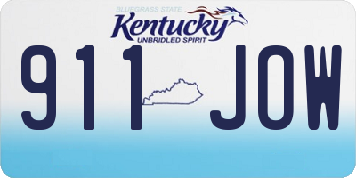 KY license plate 911JOW
