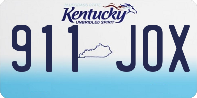 KY license plate 911JOX