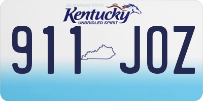KY license plate 911JOZ
