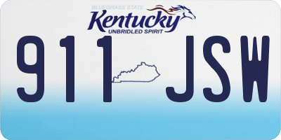 KY license plate 911JSW