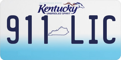 KY license plate 911LIC