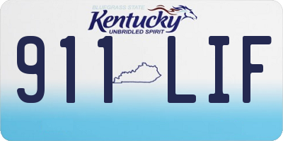 KY license plate 911LIF