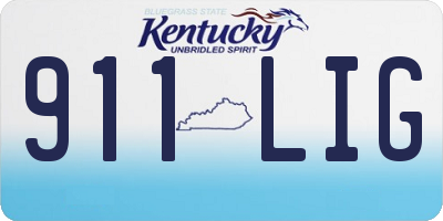 KY license plate 911LIG