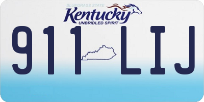 KY license plate 911LIJ