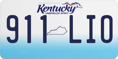 KY license plate 911LIO