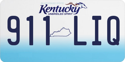 KY license plate 911LIQ