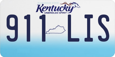 KY license plate 911LIS